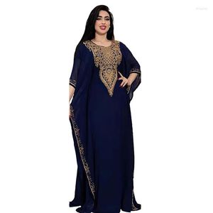 Vêtements ethniques Bazin Riche robes en mousseline de soie africaine pour les femmes Dashiki Abaya Dubaï caftan marocain Maxi robe brodée robes de soirée musulmanes