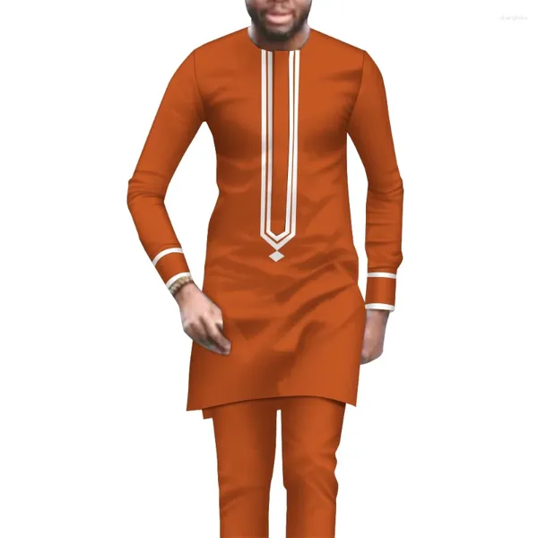 Vêtements ethniques Bazin Riche Hommes africains Dashik Costume Casual 2 PCS Ensemble Chemise et pantalon Mode Sport Style Nigérian Outfit WYN1754