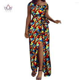 Etnische kleding Bazin Riche African Print Sexy Party Lange jurken Dashiki voor vrouwenkleding Wedding WY5142