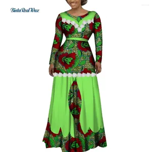 Vêtements ethniques Bazin Riche Femmes Africaines Fleur Bord Applique Longue Robe Robes De Soirée Dashiki Imprimer Robes Pour WY3541