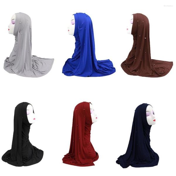 Hijab de cuentas para ropa étnica, pañuelo musulmán para la cabeza, chal islámico, estolas, pañuelo árabe, hiyab, turbante, cubierta completa, moda de Oriente Medio