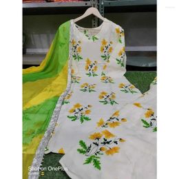 Vêtements ethniques Beau Salwar Kameez Casual Palazzo Kurti Femmes Sharara Dupatta