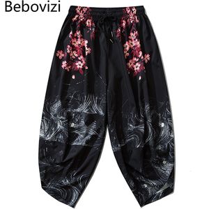 Vêtements Ethniques Bebovizi Style Japonais Harajuku Hommes Pantalons Sakura Samurai Costume Lâche Mode Femmes Traditionnel Bloom Pantalon Haori 230331