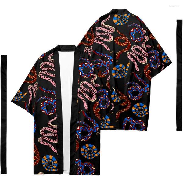 Ceinture de vêtements ethniques Plus Taille XXS-6XL Longue Style Tao Robe Lâche Japonais Cardigan Femmes Hommes Harajuku Haori Kimono Cosplay Top Yukata