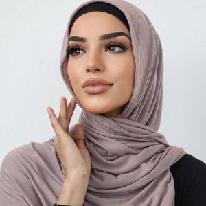 Vêtements Ethniques Grande Taille Modal Coton Jersey Hijab Écharpe Pour Les Femmes Musulmanes Châle Extensible Facile Plaine Hijabs Foulards Foulard Femme Turban