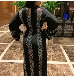 Vêtements ethniques Noir Abaya Dubaï Africain Musulman Hijab Robe 2021 Caftan Marocain Arabe Islamique Kimono Femme Musulmane Djellaba