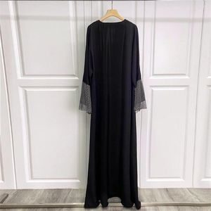 Vêtements ethniques Black Diamond Muslim Ouvert Abaya Femmes Cardigan Kimono Maxi Robe Turquie Dubaï Kaftan Robe Arabe Islam Eid Ramadan Caftan