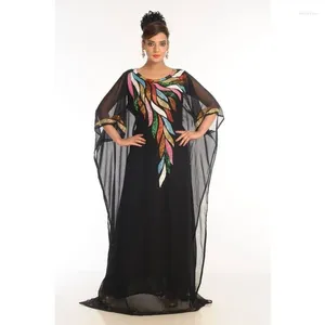 Vêtements ethniques Noir Dubaï Maroc Farasha Kaftan Abaya Jalabiya Party Dress Fashion Trend