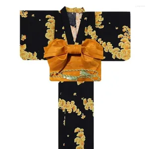 Etnische kleding zwarte Japanse stijl meisje kimono badjas formele kleding vrouwelijke verbeterde Halloween rekwisieten kostuum