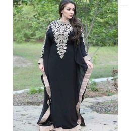 Etnische kleding Zwart Marokkaanse Dubai Kaftans Farasha Abaya -jurk erg chique lange jurk