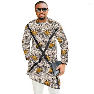 Vêtements ethniques Black X Patchwork Tops Hommes Africains Imprimer Chemises à col rond Design sur mesure Nigérian Fashion Party Wear