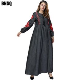 Ropa étnica BNSQ Dubai Abaya para mujeres Hijab vestido de noche caftán árabe Morocain Kaftan Djelaba mujer musulmana Islamic231T