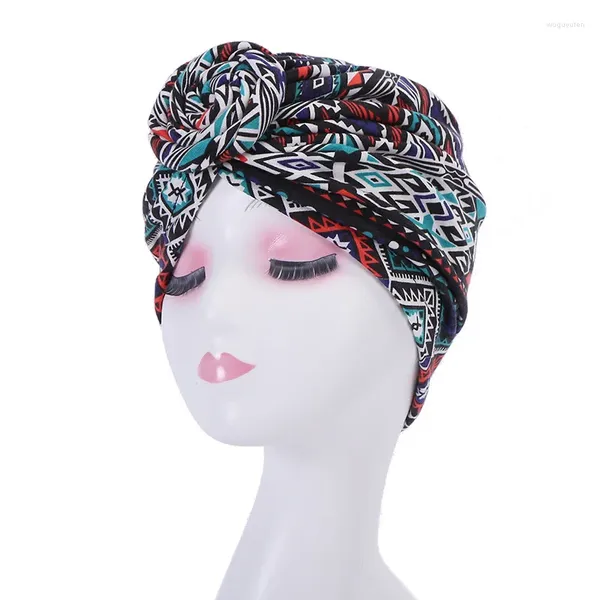 Vêtements ethniques Bohemian Femmes Turban Mode Musulman Hijabs Afrique Turquie Head Wraps Chapeaux 2024 Hiver Femme Caps