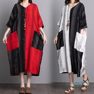 Etnische kleding boho jurk voor vrouwen Boheemse hippie 2022 zomer casual kaftan los pocket ontwerp retro pakistan pakistan female Etnicethnic