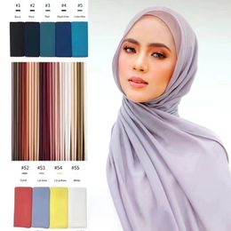 Etnische kleding BOHOWAII Hijab Sjaal Islam Casual Chiffon Abaya Hijaabs Voile Femme Musulman 2024 Lange Effen Kleur Tulbanden Voor Vrouwen Headwrap