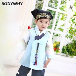 Vêtements ethniques Hanbok de garçon Beau haut de gamme Vêtements pour enfants Tissu importé Anniversaire Costume de mode coréenne Cadeaux spéciaux