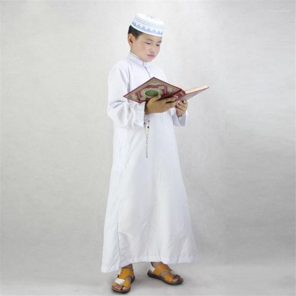 Vêtements ethniques garçons islamique pour enfants musulman Abaya arabe dubaï turquie malaisie col rond prière Islam Robes enfant en bas âge garçon Thobe