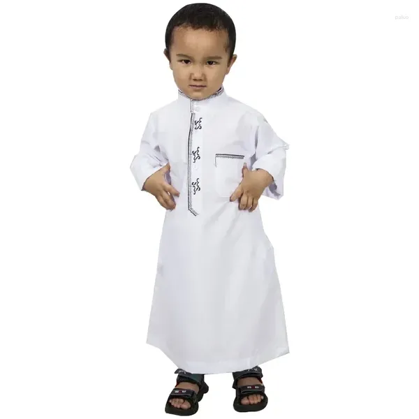 Vêtements ethniques Garçons Musulman Mode Islamique Enfants Arabe Dubaï Eid Prière Jubba Thobe Abaya Blouse Robe Kaftan Robes Blanches
