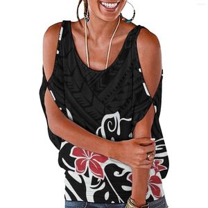 Vêtements ethniques conception de marque vêtements tribaux Noble décontracté Samoan soutien impression personnalisée sans manches t-shirts de plage pour femme