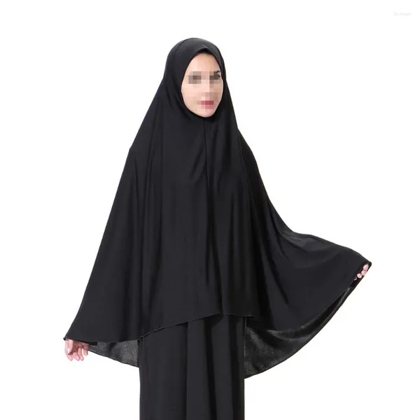 Ropa étnica Gorras hijab transpirables para mujer - Pañuelo elástico negro para la cabeza Estilo único para usar durante todo el día