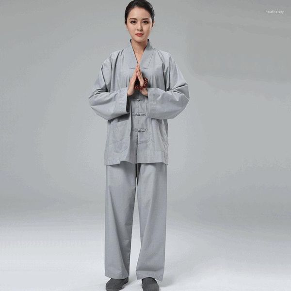 Ropa étnica túnicas de monje budista disfraz Shaolin ropa uniforme meditación TA524