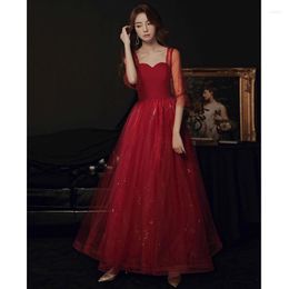 Etnische kleding bordeauxige prachtige pailletten kralen avondjurk elegante vierkante nek formele backless long party prom jurken toast