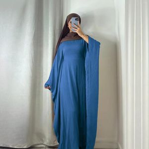 Vêtements ethniques Sleeve de papillon Abaya avec une ceinture intérieure Musulman Femme Robe Hijab Abayas Dubaï Turquie Islamique Ramadan Eid Kaftan