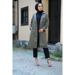 Vêtements ethniques Boutonné Ceinture Trenc Robe Moda Tendance Qualité Musulman Tops Ensembles Tunique Femmes Abayas Modeste