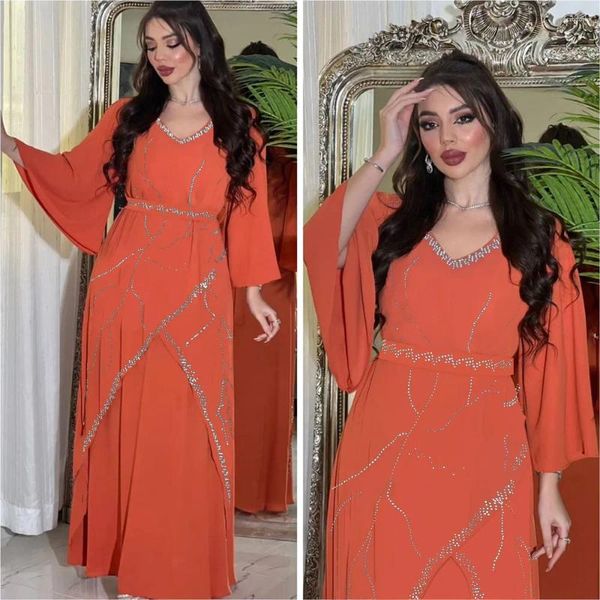 Vêtements ethniques Caftan Eid Élégants femmes musulmanes habiller le Ramadan Party Dubaï Abaya Turquie Islam Longues robes de soirée Musulmane Vestidos