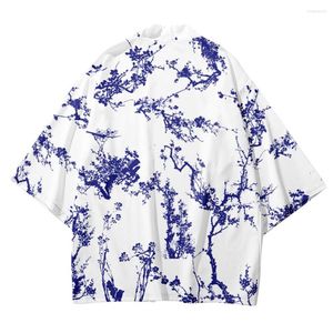 Vêtements ethniques Chemise d'impression décontractée Chemise japonaise traditionnelle Kimono Cardigan Hommes Yukata Haori Vêtements Mâle Plage Oversize 4XL