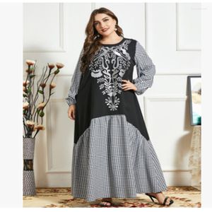 Etnische kleding Casual vrouwen Moslim lange jurk 2023 Arabische kalkoen Kaftan Morokko Floral Losse middelste taille jurken Maleisië Robe Maleisië