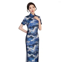 Vêtements ethniques Cheongsam Bride Wedding Chinois Patrinda traditionnel Patwalk Robe-contrôlée Robe Robe Banquet Vêtements Impression