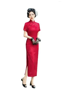 Vêtements ethniques Cheongsam Robe de soirée chinoise Engagement artistique jeune mariage mince année haut de gamme Bridal Po Jacquard