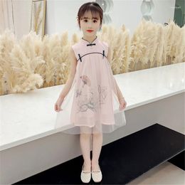 Vêtements ethniques Cheongsam Robe Été 2023 Style national Fille Tang Costume Tempérament Chinois Robe Chines