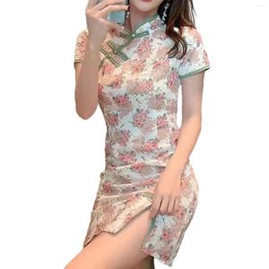 Vêtements ethniques Robes Cheongsam pour femmes imprimé floral mode vintage robe moulante style chinois formel