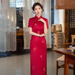 Etnische kleding Cheongsam Slank Jacquard Young Evening Dress Lace Sok Temperament Vrouwen Shanghai Fashion Pography Tang Suit Wear