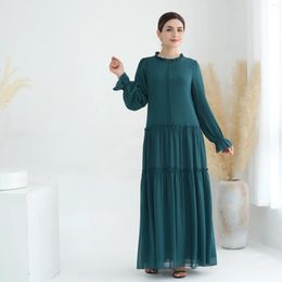 Ropa étnica Chiffon Abaya Party Muslim Dress Long Summer Blouson Manges Abayas para mujeres Dubai Luxury islámico Kaftan hijab bata