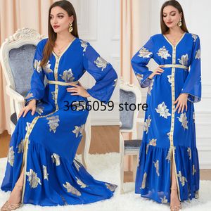 Vêtements ethniques Abayas en mousseline de soie pour femmes Dubai Turquie Eid Mubarak Robe Maxi à manches longues Vêtements islamiques Robe Africaine Femme Kaftans 230529