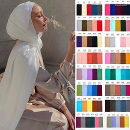 Etnische kleding chiffon hijab sjaal turbans voor vrouwen gewone sjaal foulard moslim sluier hoofd wraps headscarf maleisische dames sjaals hijabs