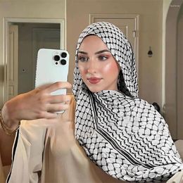 Etnische kleding Chiffon Print Long Headscarf vrouwen Moslim hijab bescheiden gebed Eid hijabs sjaal djellaba kleding ramadan 2024