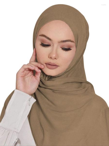 Ropa étnica Gasa Mujeres Musulmanas Hijab Dubai Verano Turbante Ramadán Bufanda Mujer Quimioterapia Hijabe Ropa Islam Priere Turquía