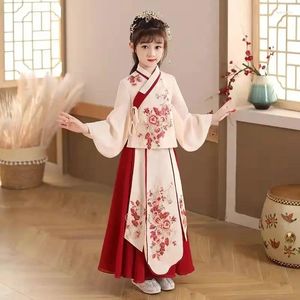 Vêtements ethniques Broderie mignonne pour enfants Costume Han antique Célébration de l'année de la princesse traditionnelle chinoise