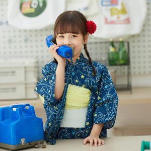 Vêtements ethniques Enfants Traditionnel Japon Style Kimono Coton Fille Robe d'été Scène Performance Casual Home Wear Peignoir