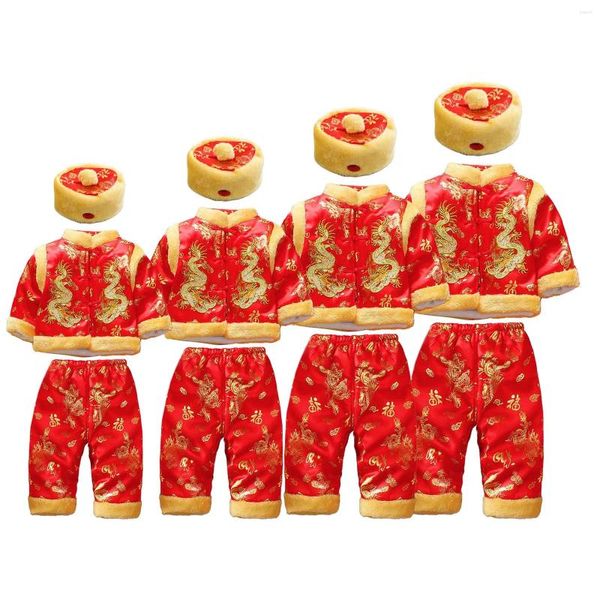 Vêtements ethniques chinois bébé rouge tenue garçon fille costume Tang pour l'année fête d'anniversaire festival de la lune Noël célébration du mois complet