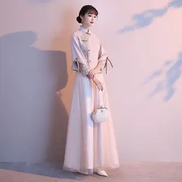 Ropa étnica Vestido de dama de honor chino Tamaño grande 2023 Estilo Mujer Tarde Tang