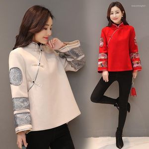 Ethnische Kleidung Chinesische Cheongsam Tops Für Frauen Mäntel Winter 2023 Herbst Jahr Kostüm Mode Kleidung Shanghai Tang TA1602