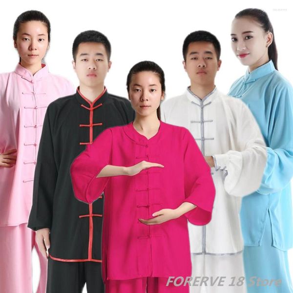 Vêtements ethniques vêtements chinois Arts martiaux pratique Tai Chi disque boucle matin entraînement ensemble hommes femmes uniforme Shaolin