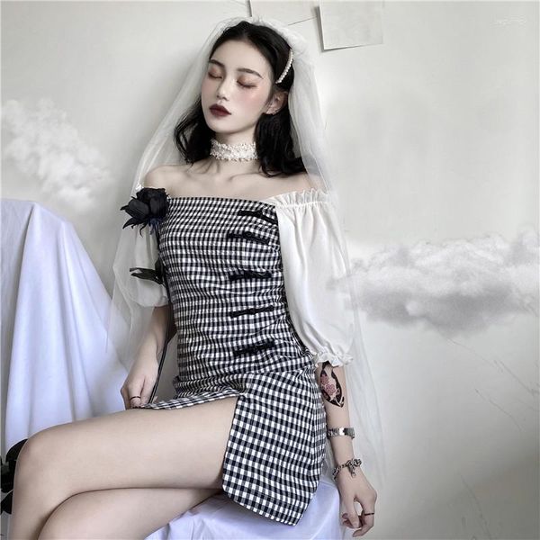 Ropa étnica vestida china blanca blanca qipao gran tamaño cheongsam niña verano falda francesa francesa sexy china manga