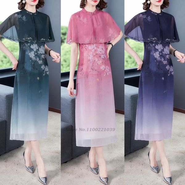 Vêtements ethniques robe chinoise Satin Vintage femmes Oriental Cheongsam moderne Qipao femme chine élégant décontracté robe de soirée ethnique