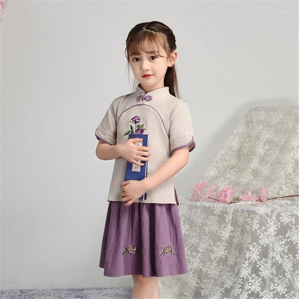 Vêtements ethniques Style chinois enfants petite classe fraîche Service 2023 Tang costume filles Hanfu broderie nationale